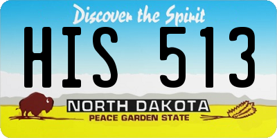 ND license plate HIS513