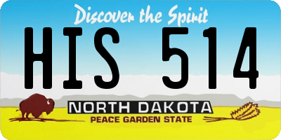 ND license plate HIS514