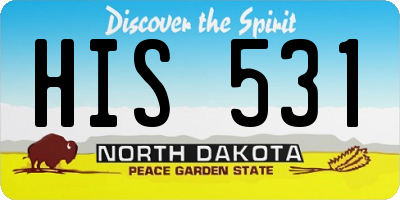 ND license plate HIS531