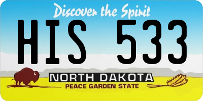 ND license plate HIS533