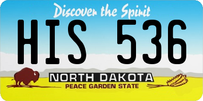 ND license plate HIS536