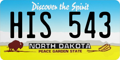 ND license plate HIS543