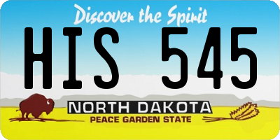 ND license plate HIS545