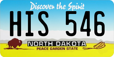 ND license plate HIS546