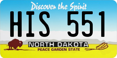 ND license plate HIS551