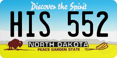 ND license plate HIS552