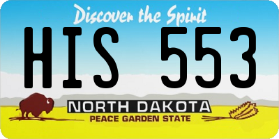 ND license plate HIS553