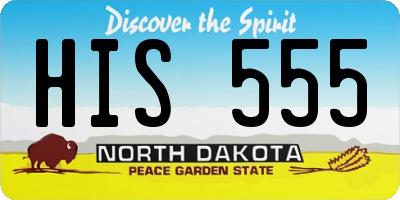 ND license plate HIS555