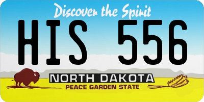 ND license plate HIS556