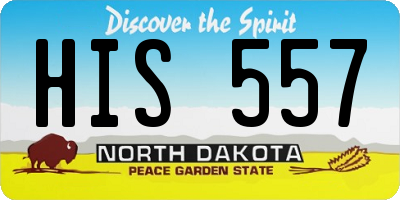 ND license plate HIS557