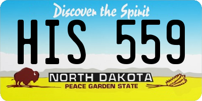 ND license plate HIS559