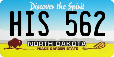 ND license plate HIS562