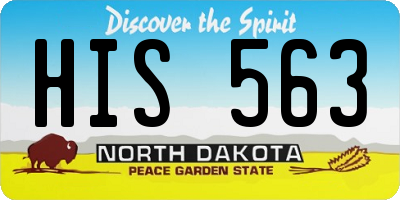 ND license plate HIS563