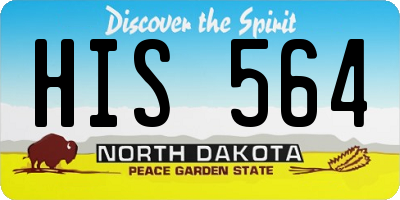 ND license plate HIS564