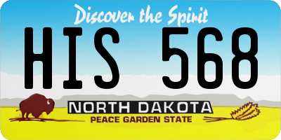 ND license plate HIS568