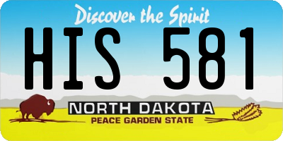 ND license plate HIS581