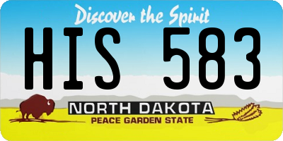 ND license plate HIS583