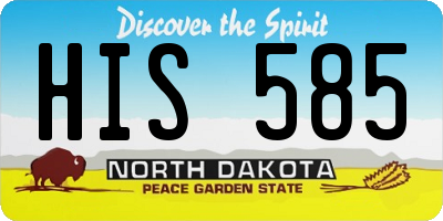 ND license plate HIS585