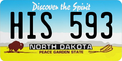 ND license plate HIS593