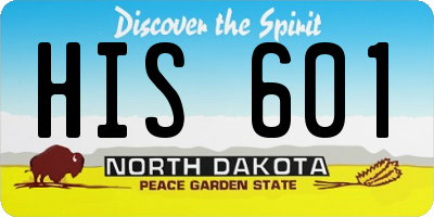 ND license plate HIS601