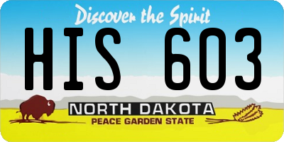 ND license plate HIS603