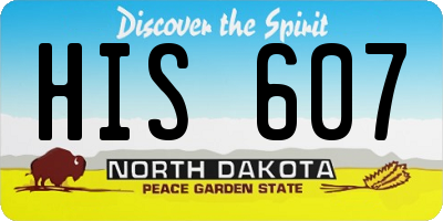 ND license plate HIS607