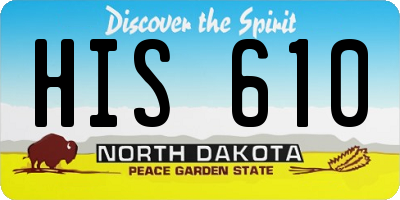 ND license plate HIS610