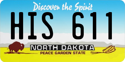 ND license plate HIS611