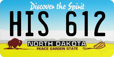 ND license plate HIS612