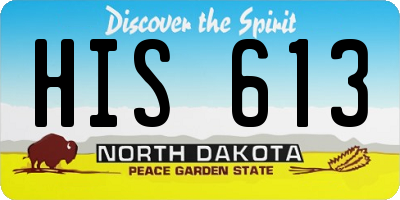 ND license plate HIS613