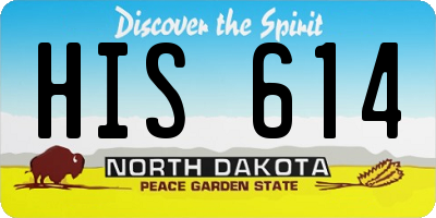 ND license plate HIS614