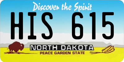 ND license plate HIS615