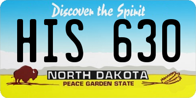 ND license plate HIS630