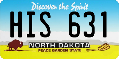 ND license plate HIS631