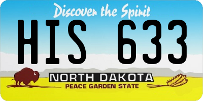 ND license plate HIS633