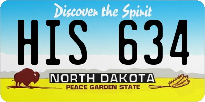 ND license plate HIS634