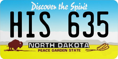 ND license plate HIS635