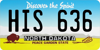 ND license plate HIS636