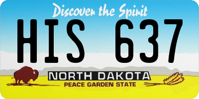 ND license plate HIS637