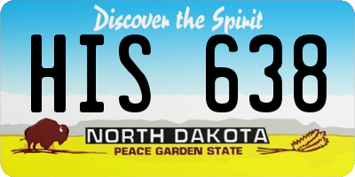 ND license plate HIS638