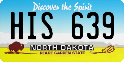 ND license plate HIS639