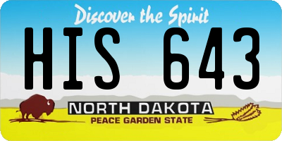 ND license plate HIS643