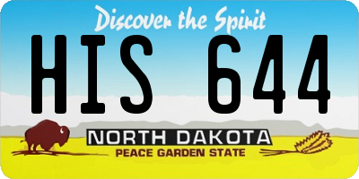 ND license plate HIS644