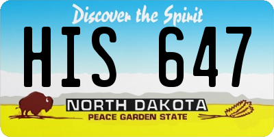 ND license plate HIS647