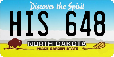 ND license plate HIS648