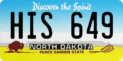 ND license plate HIS649