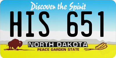 ND license plate HIS651