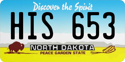 ND license plate HIS653