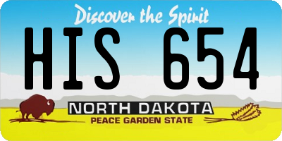 ND license plate HIS654