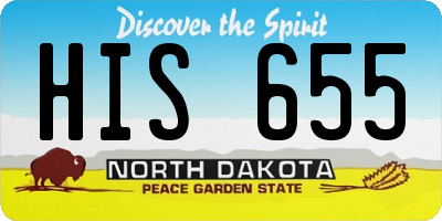 ND license plate HIS655